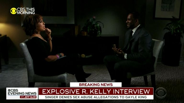 R Kelly was interviewed by Gayle King Pic: CBS THIS MORNING