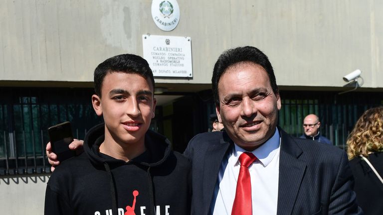 Ramy called his father and spoke in Arabic, pretending he was praying
