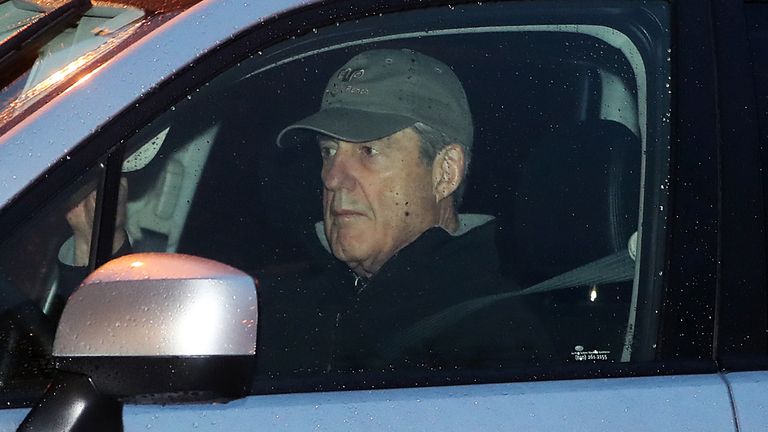 Special Counsel Robert Mueller arrives at his office in Washington DC