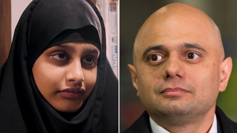 Shamima Begum was stripped of her British citizenship by Sajid Javid