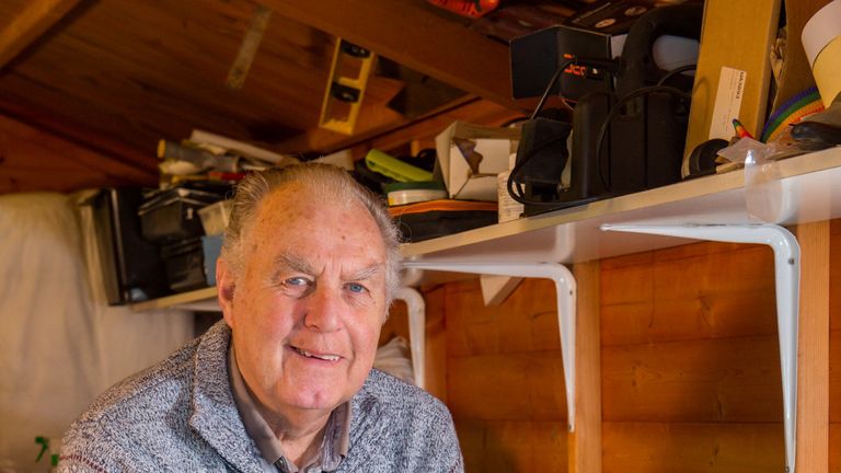 Mr Mckears set up a camera to film the mouse cleaning his shed