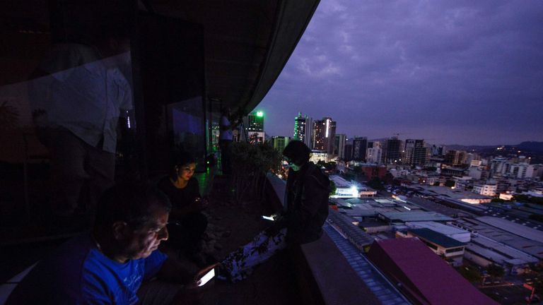 The blackout knocked out most lights in the capital Caracas