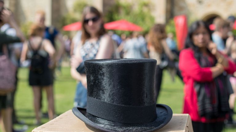 A top hat once belonging to Sir Winston Churchill. Pic: Anna Gordon/BBC