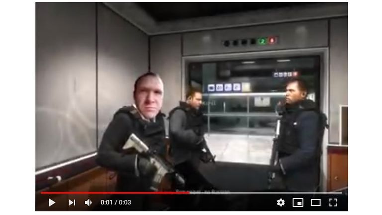 YouTube users have cut Brenton Tarrant&#39;s image into video game footage
