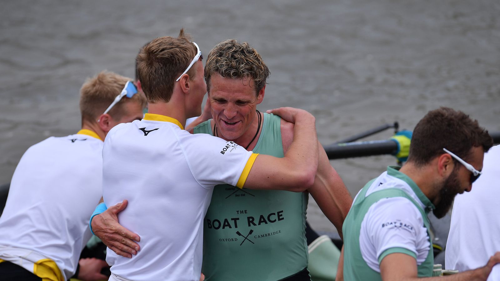 Boat race Cambridge crew featuring Olympic gold medallist James