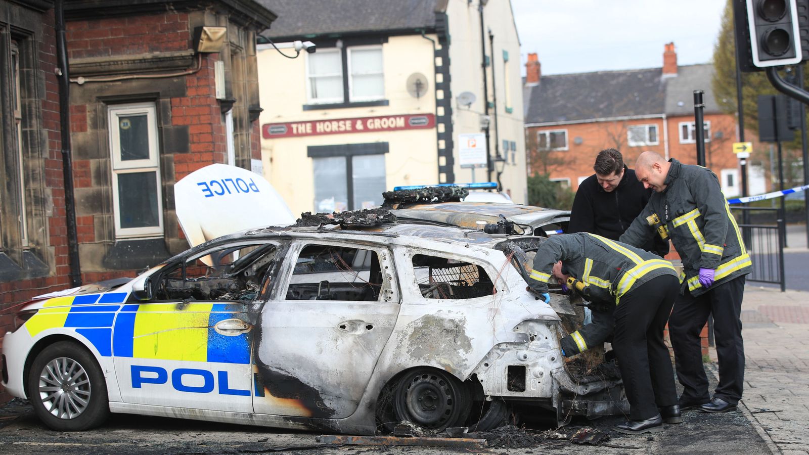 Three Men Arrested After Police Cars Torched In Suspected Arson Attack ...