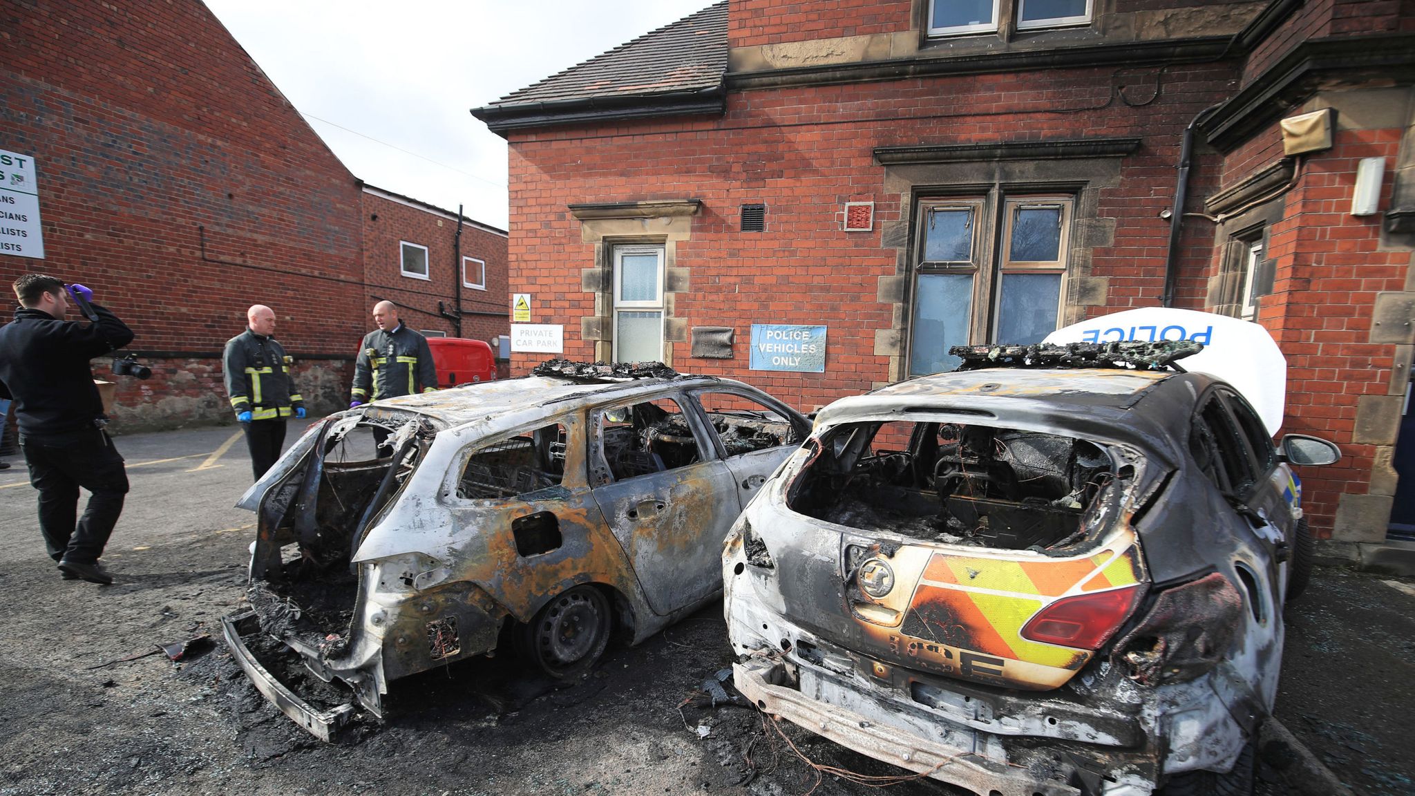 Three Men Arrested After Police Cars Torched In Suspected Arson Attack ...