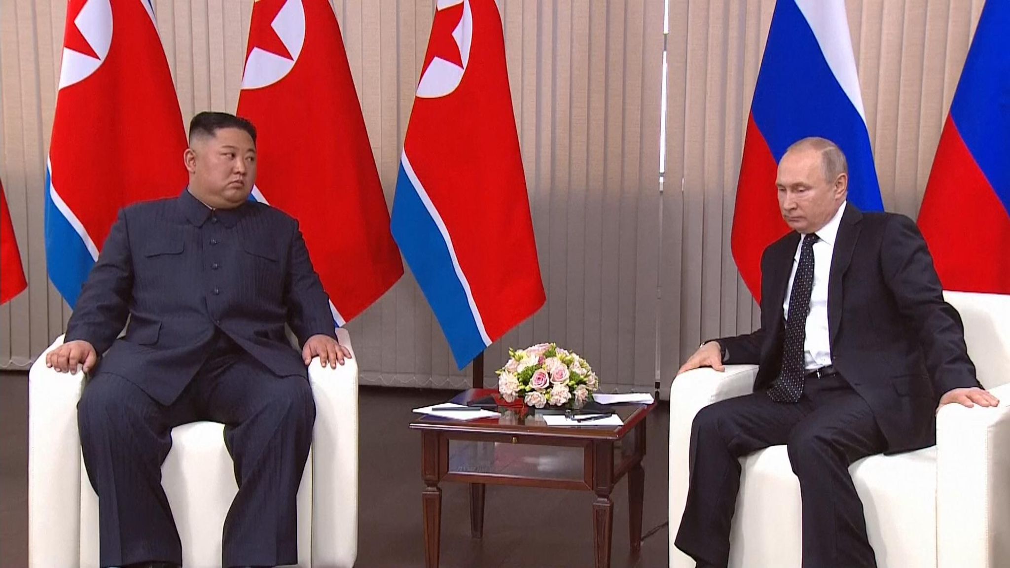 Kim Jong Un And Vladimir Putin Meet For First Summit In Vladivostok World News Sky News 6793