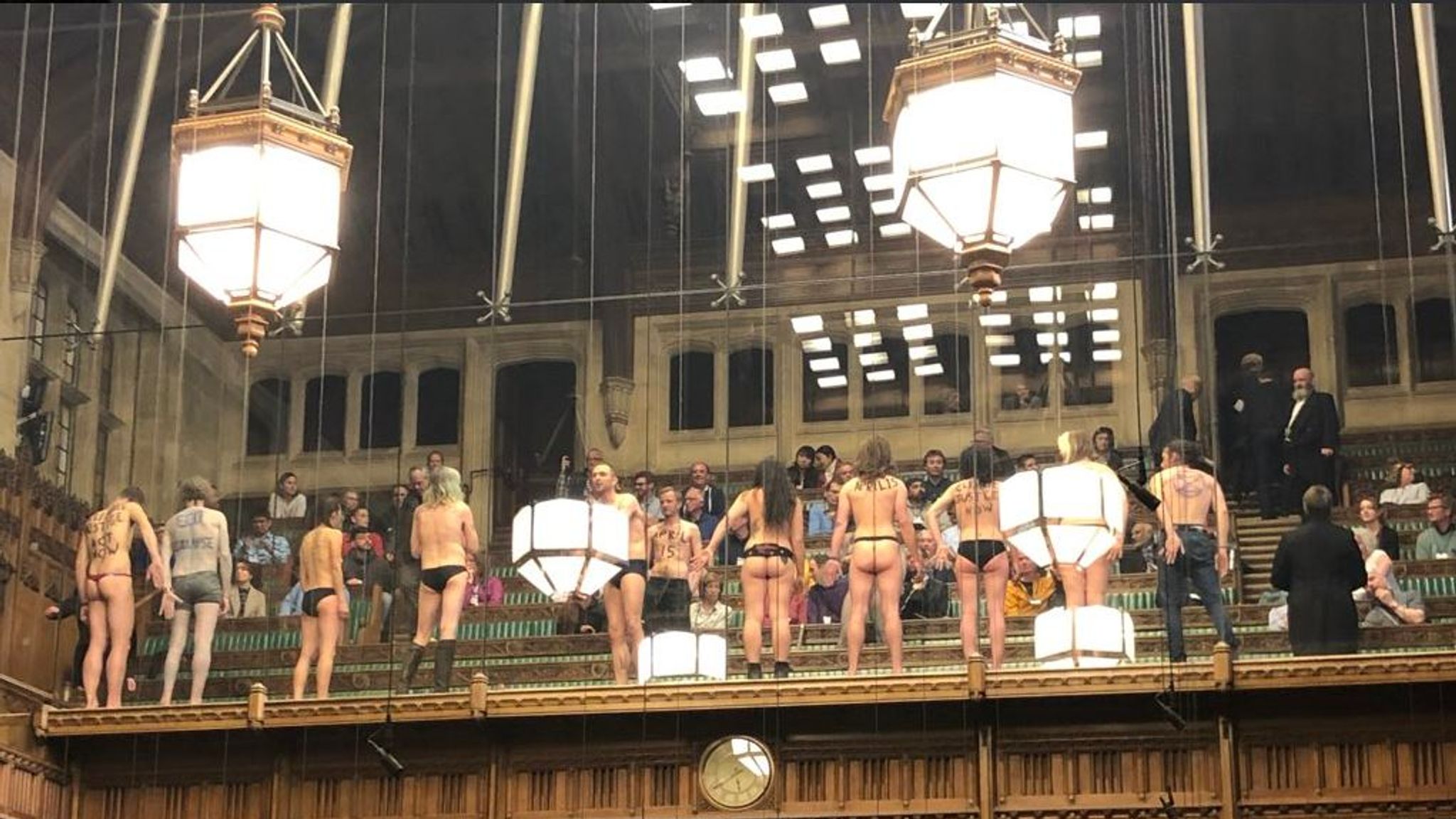 Protesters strip off in House of Commons during Brexit debate | Politics  News | Sky News