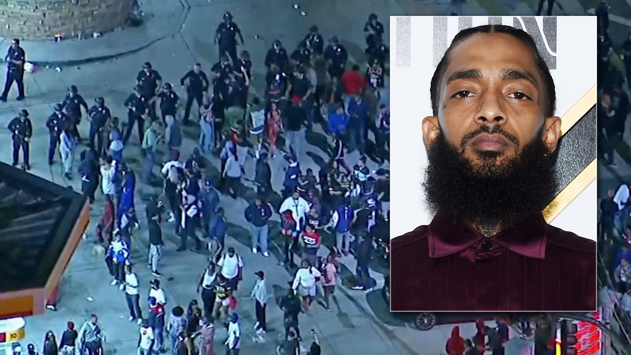 Nipsey Hussle: Stampede at rapper's vigil after reports of gunfire