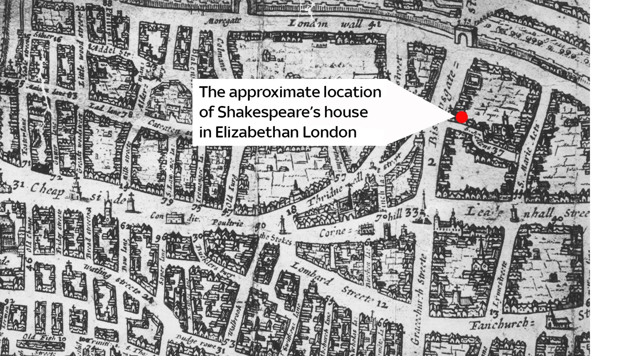 Shakespeare yards from Liverpool Street while writing Romeo And Juliet