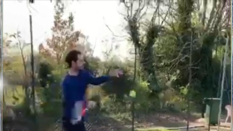 Andy Murray, 31, has shared the first footage of himself hitting a tennis ball since January.