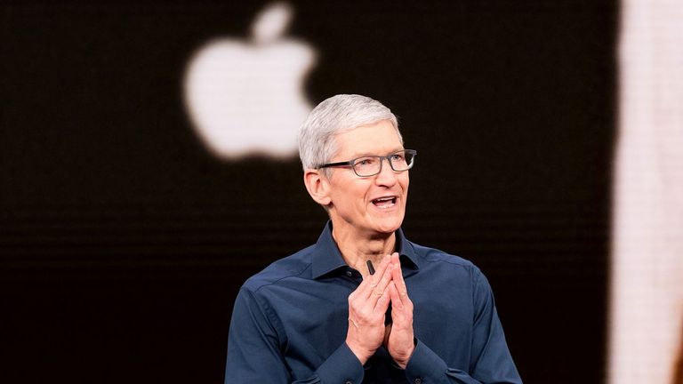 Apple CEO Tim Cook speaks during a product launch event on September 12, 2018 in Cupertino, California. - The new iPhones that will be released on Wednesday offer Apple a chance for a new smartphone market, while the California technology giant is dedicated to new products and services to diversify. Apple is expected to introduce three new iPhone models at its Cupertino media event. campus, seeking to strengthen its position in the premium smartphone market one year after launch 