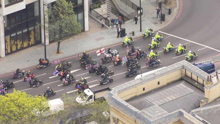 Thousands of bikers have ridden into central London to protest against the prosecution of a British soldier over Bloody Sunday.