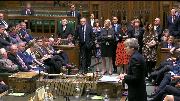 Prime minister Theresa May updated the house on the outcome of the Article 50 extension negotiations during PMQs