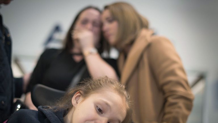 Ms Appleby was comforted by fellow campaigner Hannah Deacon, who last year became the first to be allowed to bring THC oil through a UK airport 