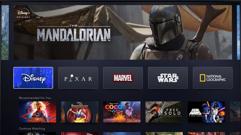 The new interface of Disney+. Pic: Disney