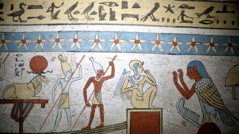A detail of an image from inside the tomb. Pic: Egypt Ministry of Antiquities