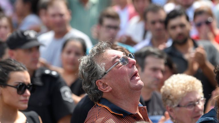 Horacio Sala was visibly emotional during a vigil for his son in February