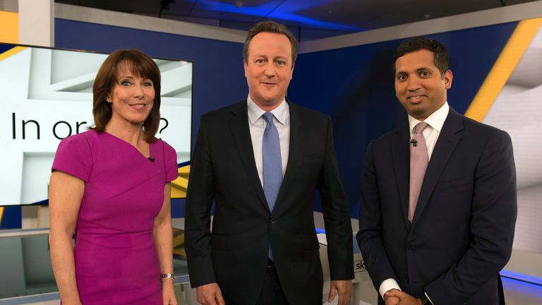 Faisal hosted one of the debates around the EU referendum with Sky&#39;s Kay Burley