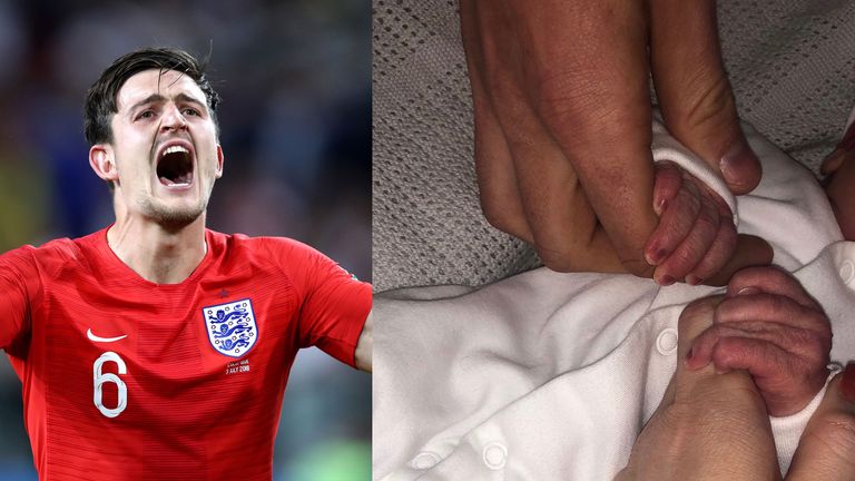 Harry Maguire&#39;s child has been born 9 months after England&#39;s victory over Colombia.