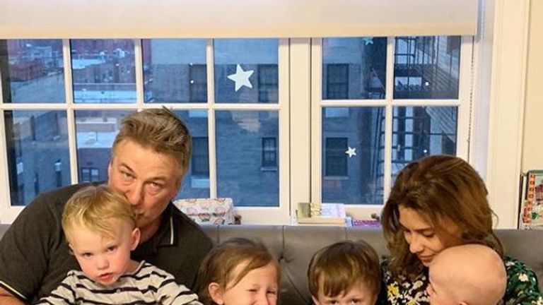 Hilaria Baldwin shared news of her miscarriage along with a photo of her husband and four children. Pic: Instagram/Hilaria Baldwin
