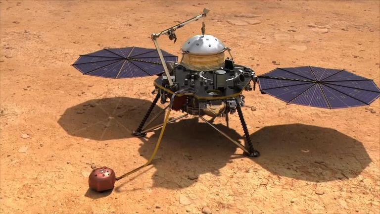 NASA's robotic probe InSight has detected and measured what scientists believe to be Martian quakes. Image: NASA/JPL-Caltech