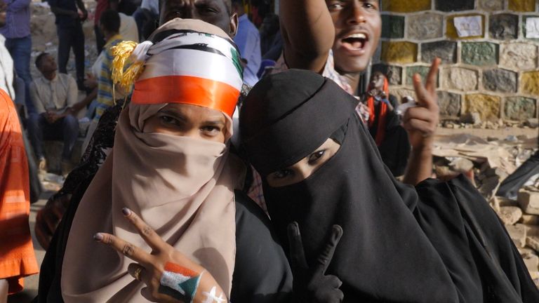 Protesters in Khartoum