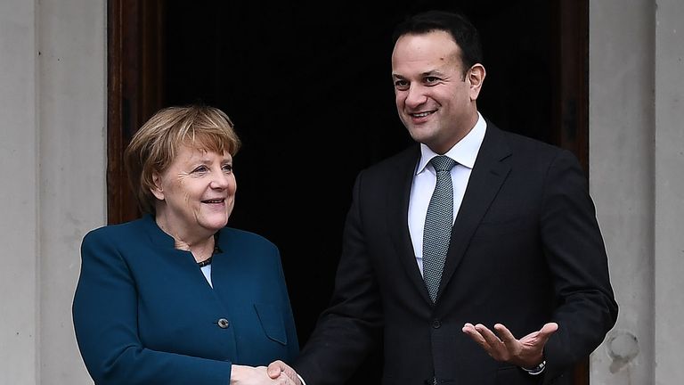 Irish PM Leo Varadkar meets with German Chancellor Angela Merkel