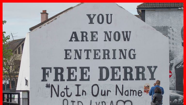 A message of condolence for Ms McKee which has been graffitied on to the Free Derry Corner
