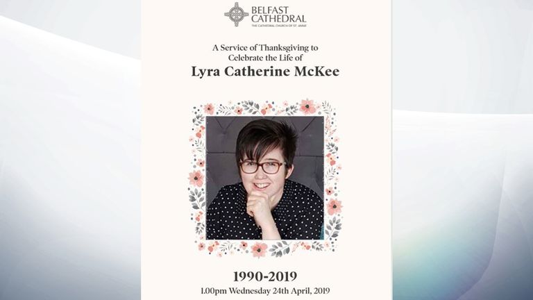 The Order of Service for the funeral for murdered journalist Lyra McKee at St Anne&#39;s Cathedral in Belfast