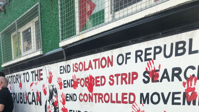 Friends of murdered journalist Lyra McKee defaced the walls of a dissident republican office in Derry 