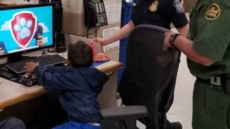 The boy was taken to a nearby border station while officials try to trace his family