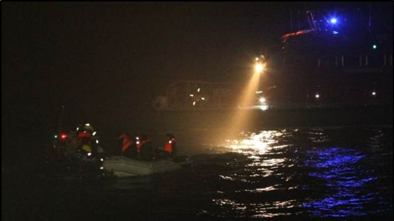 The migrants were intercepted 12 miles west of Boulogne. Pic: Prefet maritime Manche