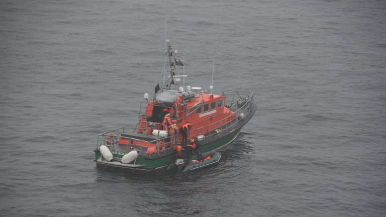 Two of the migrants needed medical treatment. Pic: Prefet maritime Manche