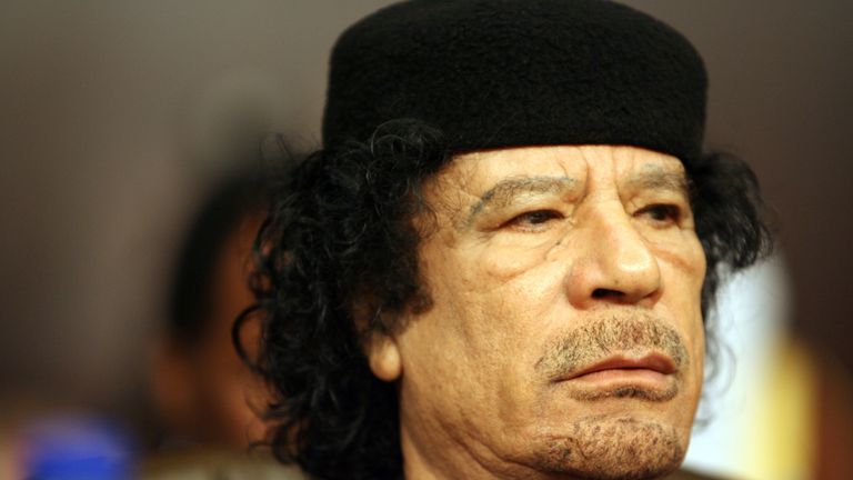 DAMASCUS, SYRIA- MARCH 29: Libya&#39;s President Muammar Gaddafi looks on at the opening of the two-day Arab Summit in Damascus, Syria March 29, 2008. The Arab summit will be held in the Syrian capital from March 29-30. (Photo by Salah Malkawi/ Getty Images)
