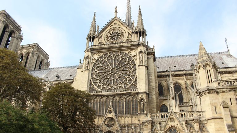 A picture of the Notre-Dame cathedral taken before a fire broke out at the iconic tourist attraction in Paris