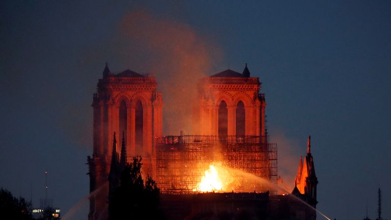 The roof of the Notre-Dame has caved in after a devastating fire.