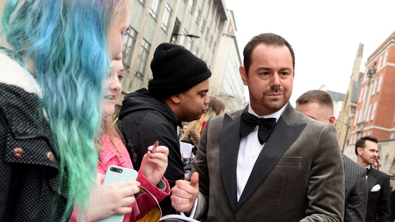 Danny Dyer greeted fans on the red carpet ahead of the ceremony