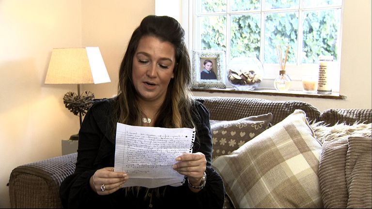 Ricky Sayers sent Sky News a letter, through his sister Louise, setting out his sense of desperation