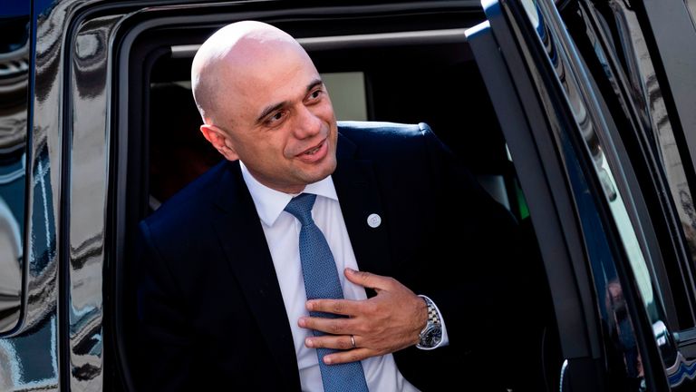 Home secretary Sajid Javid