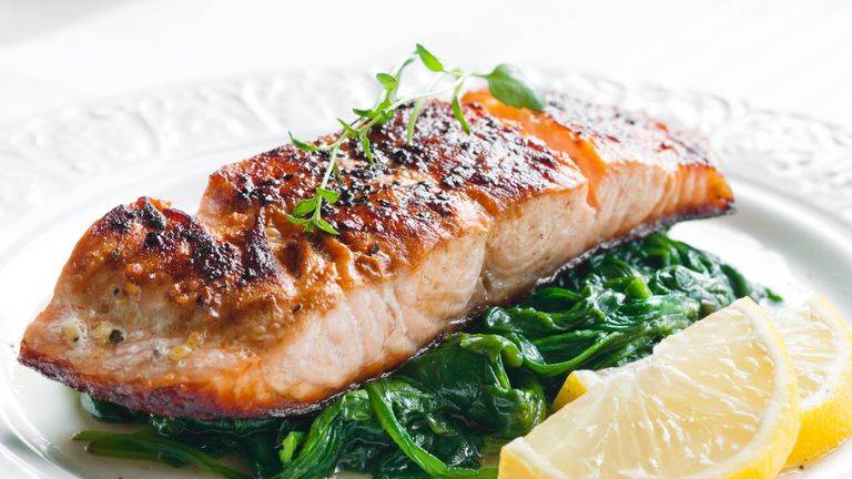 Omega-3 fatty acids are found in oily fish including salmon