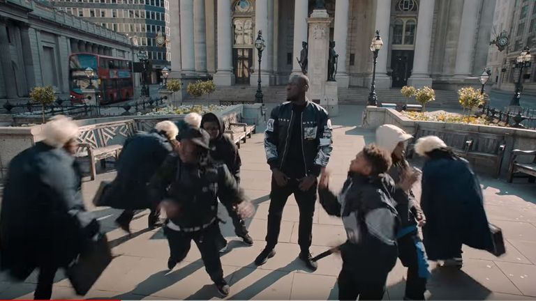 Stormzy's video for new song Vossi Bop takes a swipe at the government and Boris Johnson. Pic: Stormzy/ YouTube