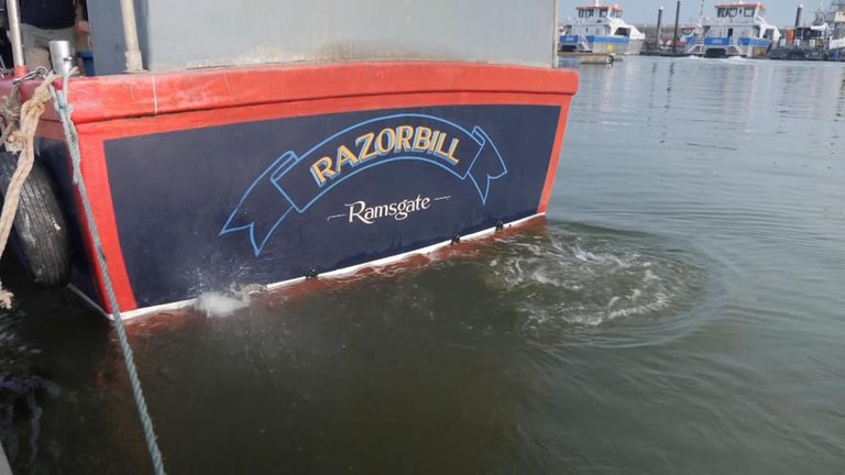 Steve Barrett, a local fisherman sailed the Razorbill in the 2016 Leave flotilla up the Thames