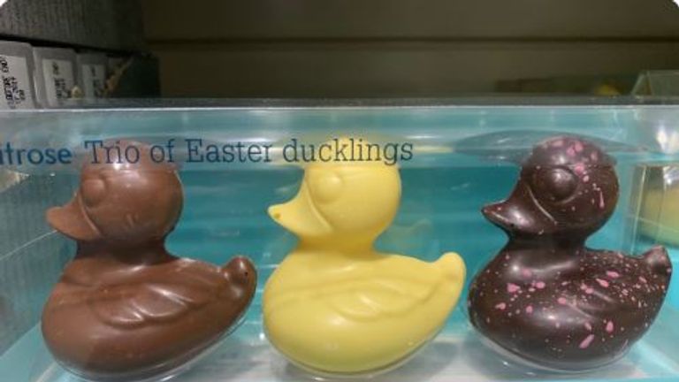 The dark chocolate duckling was labelled as &#39;ugly&#39;. Pic: Twitter/@livia_aliberti