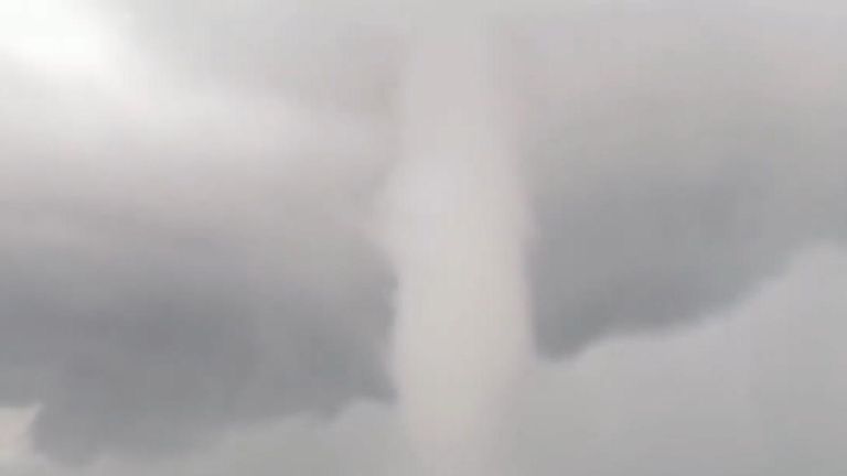 Enormous waterspout closes in on Malaysian beach