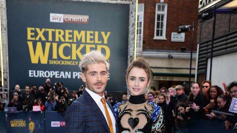 Zac Efron and Lily Cole on the red carpet of Extremely Wicked, Shockingly Evil, and Vile 