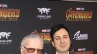 Stan Lee&#39;s former manager Keya Morgan (R) has been charged with elder abuse