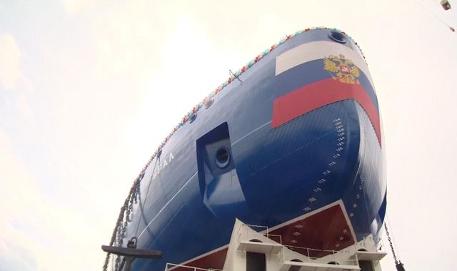 Russia launches nuclear icebreaker in bid to tap Arctic reserves