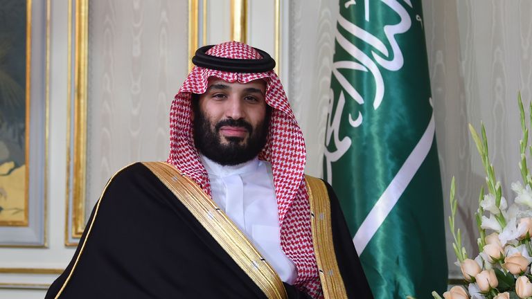 Saudi Arabia's Crown Prince Mohammed bin Salman is pictured while meeting with the Tunisian President during his arrival at the presidential palace in Carthage on the eastern outskirts of the capital Tunis on November 27, 2018. (Photo by FETHI BELAID / AFP)        (Photo credit should read FETHI BELAID/AFP/Getty Images)
